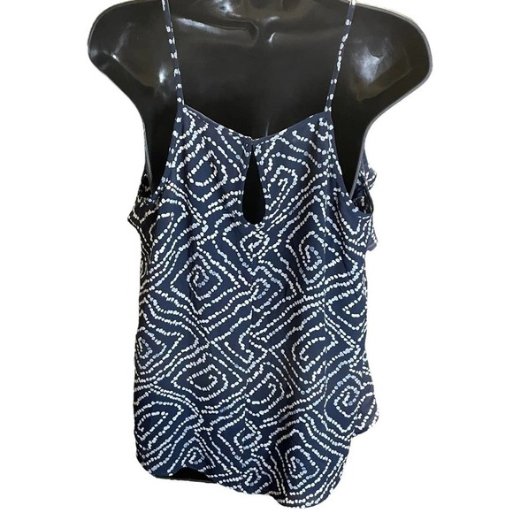 Loft Outlet Navy Ruffle Tank Top Size M - Picture 4 of 7